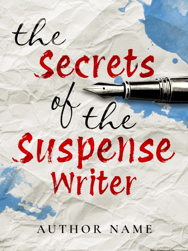 Premade Book Cover: Classic Mystery & Meta-Fiction Whodunnit (Vintage Writer) | The Secrets of the Suspense Writer